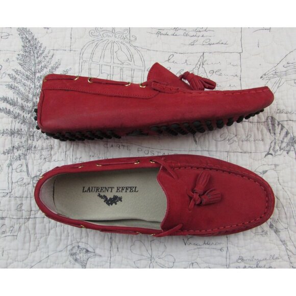 Laurent Effel Women's Shoes Red Driving tassels Loafer Flats EU 39 Made In Italy - Picture 6 of 12